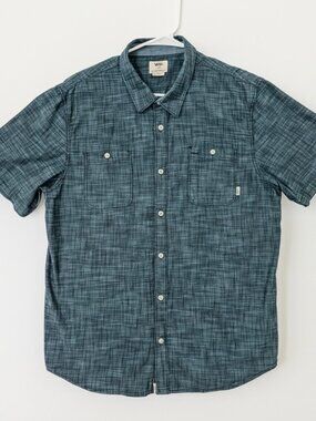 Vans Short Sleeved Button-Down Shirt Men's Large Dark Blue